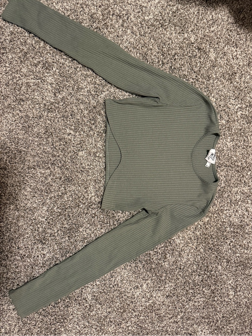 Princess Polly Ribbed Long-Sleeve Crop Top